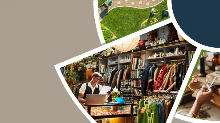 A collage of small businesses.