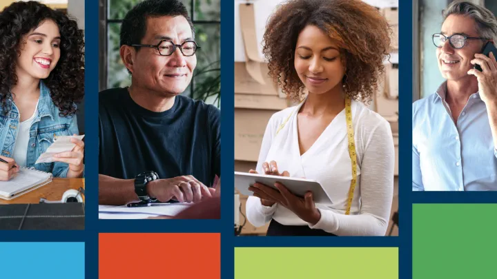 Business owners working at their place of business