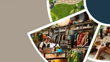 A collage of small businesses.